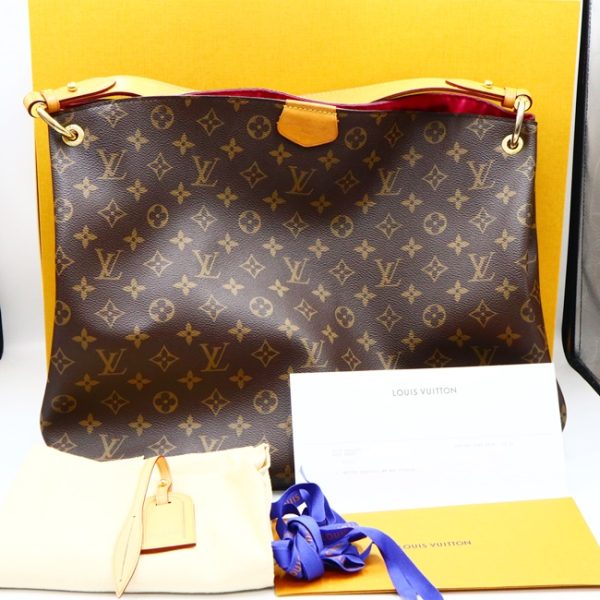 17 Louis Vuitton Graceful MM A One shoulder Bag Handbag Monogram Canvas