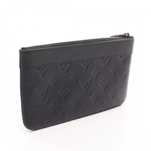 2 Louis Vuitton Pochette Discovery PM Monogram Shadow Clutch Bag Leather Black