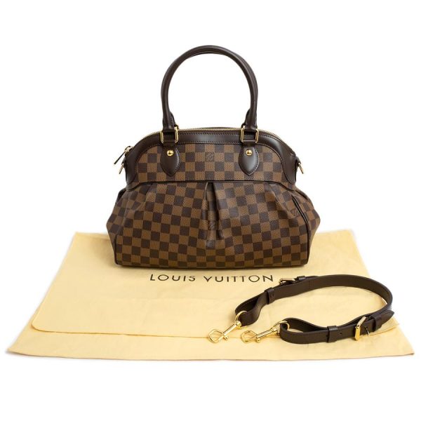 2 Louis Vuitton Trevi PM 2 Way Handbag Shoulder Bag Damier Brown