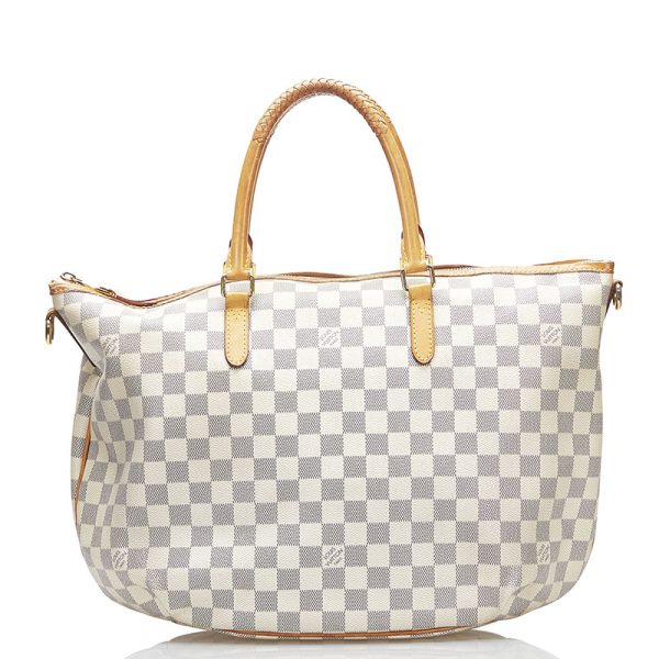 2 Louis Vuitton Damier Azur Riviera MM 2 Way Tote Bag Shoulder Bag White PVC Leather