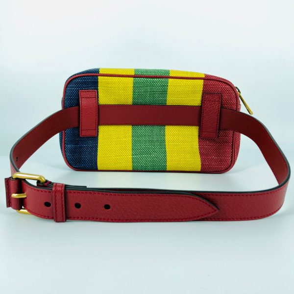 2 Gucci Waist Bag Body Bag Pouch Canvas Red System