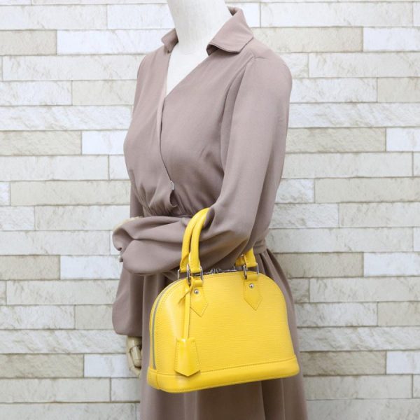 2 Louis Vuitton Alma BB Shoulder Bag Handbag Epi Leather Yellow