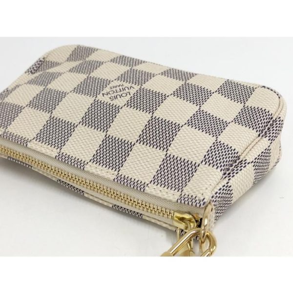 2 Louis Vuitton Mini Pochette Accessoires Accessory Pouch Damier Leather Azure White