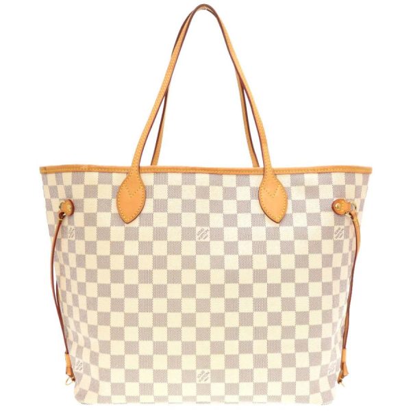 2 Louis Vuitton Damier Azur Neverfull MM Tote Bag