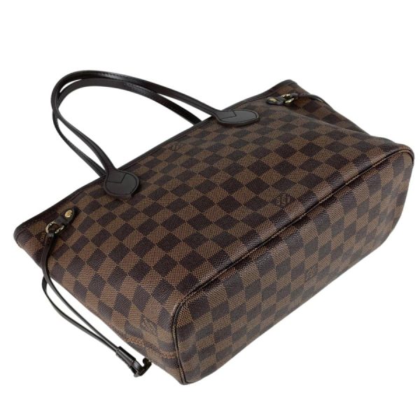 2 Louis Vuitton Neverfull PM Handbag Shopping Tote Bag Damier Brown