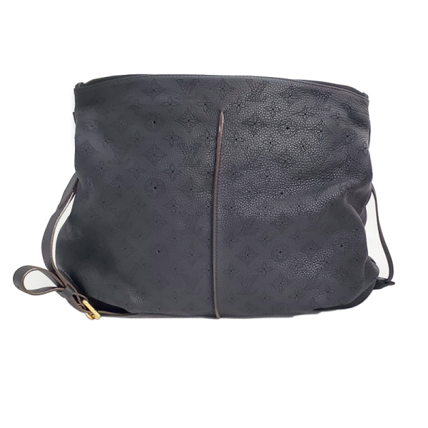 2 Louis Vuitton Selene MM Mahina Noir Black Tote Shoulder Bag