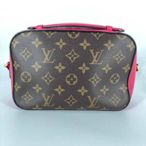 2 Louis Vuitton Saintonge Shoulder Bag Coated Canvas Leather Monogram Brown Pink