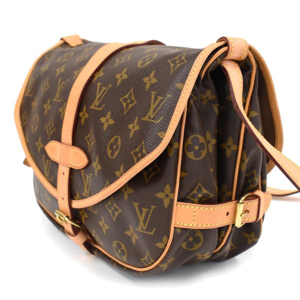 2 Louis Vuitton Saumur Messenger Shoulder Bag Monogram Brown