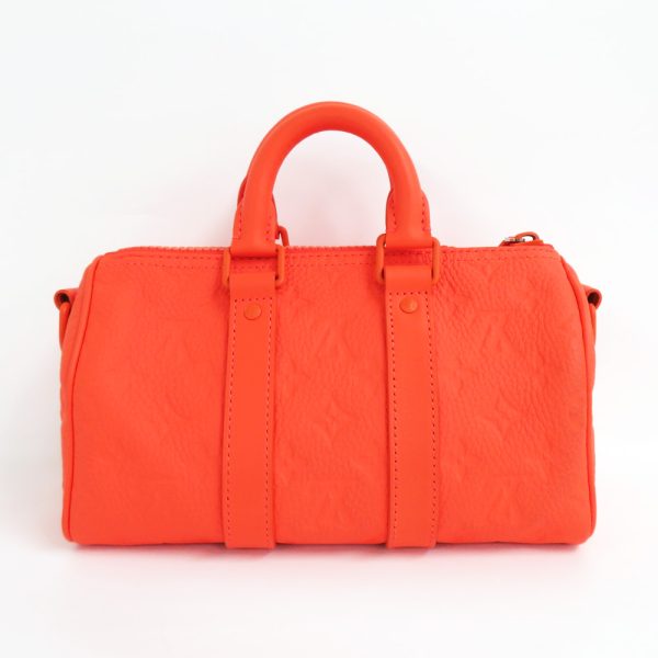 2 Louis Vuitton Keepall Bandouliere 25 Taurillon Monogram Volcano Orange Leather Shoulder Bag