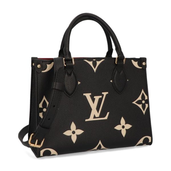 2 Louis Vuitton On The Go PM Handbag Shoulder Bag BlackBeige