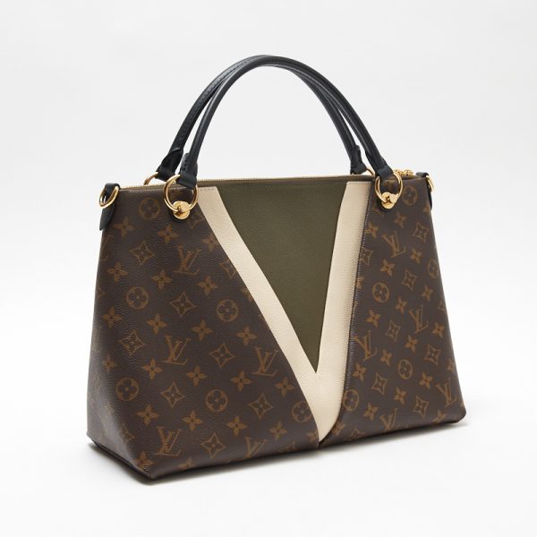 2 Louis Vuitton V Tote Bag Monogram Canvas Leather