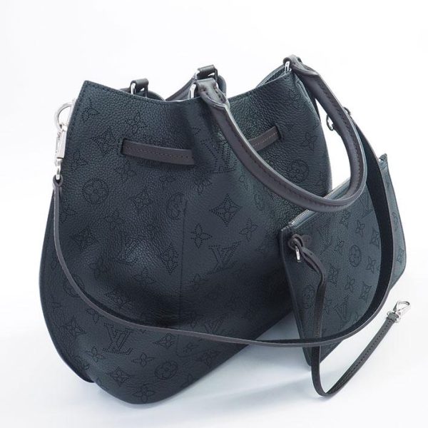 2 Louis Vuitton Girolatta Mahina Handbag Black