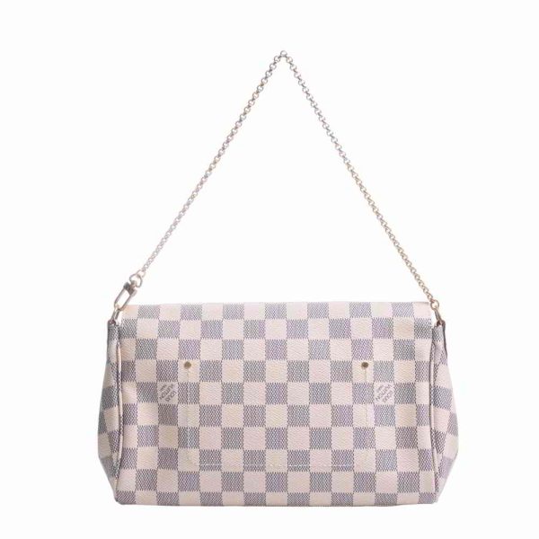 2 Louis Vuitton Azure Favorite MM 2 Way Chain Shoulder Bag White Pvc