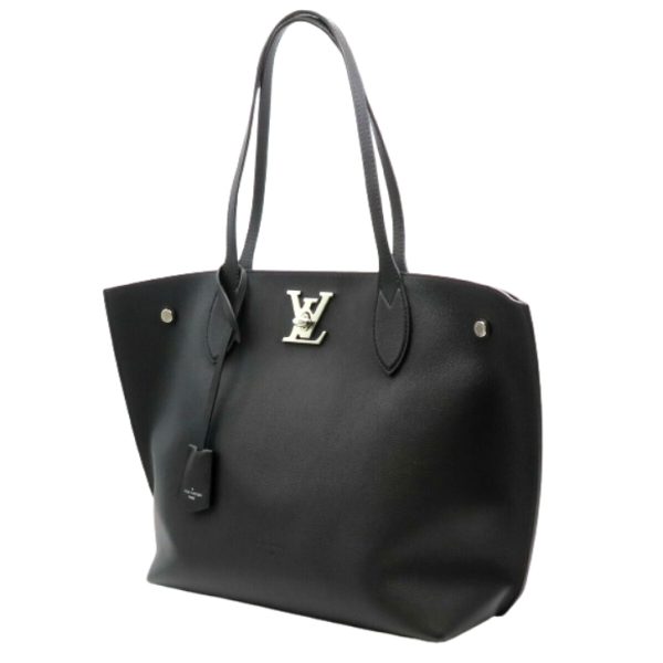 2 Louis Vuitton LockMe Tote Bag Shoulder Bag Noir Calf Leather Black