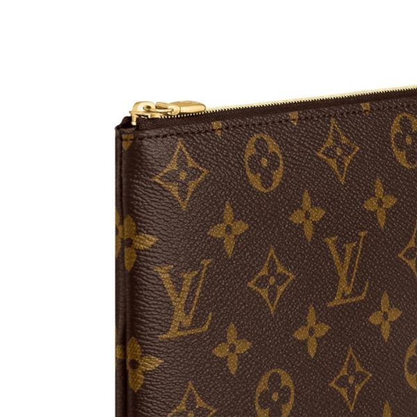 2 Louis Vuitton Bag Back Clutch Bag Brown Gold Monogram Canvas Leather