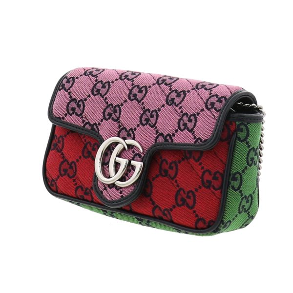 2 Gucci GG Marmont Multicolor Canvas Super Mini Shoulder Bag