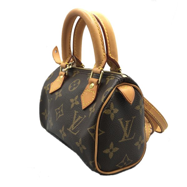 2 Louis Vuitton Mini Speedy Handbag PVC Coated Canvas Monogram Brown