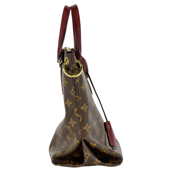 2 Louis Vuitton Flower Zipped MM 2WAY Shoulder Bag Handbag Monogram Brown