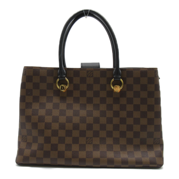 2 Louis Vuitton Riverside Tote Bag Leather Damier Brown