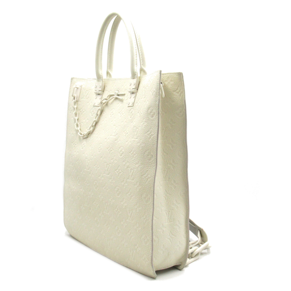 2 Louis Vuitton Sac Plat Tote White Monogram Taurillon Leather