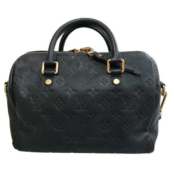 2 Louis Vuitton Speedy Bandouliere 25 Shoulder Bag Monogram Implant Leather Black