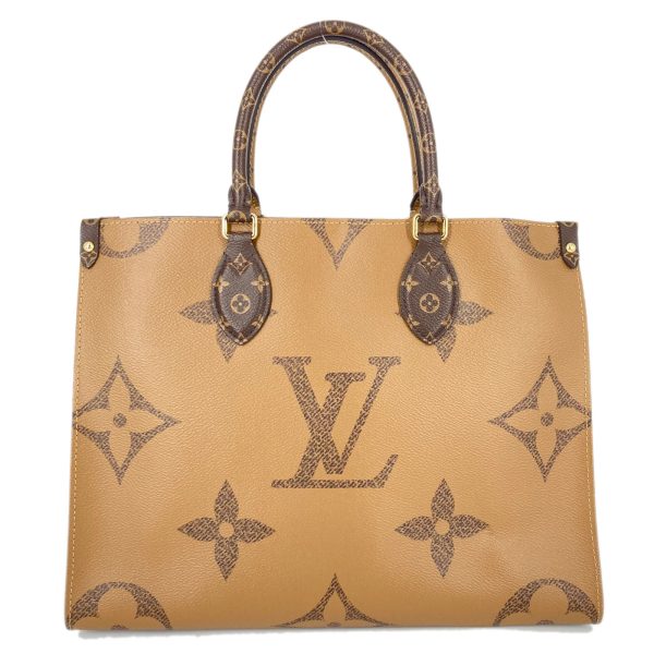 2 Louis Vuitton On The Go MM Tote Bag Pvc Coated Canvas Monogram Giant Brown