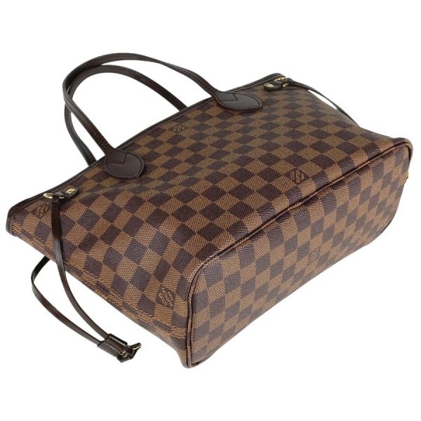 2 Louis Vuitton Neverfull PM Handbag Shopping Tote Bag Damier Brown