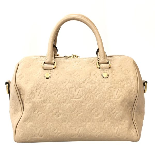 2 Louis Vuitton Monogram Implant Speedy Bandouliere Shoulder Bag Leather Beige