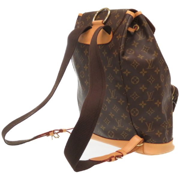 3 Louis Vuitton Monogram Montsouris GM Rucksack Bag Backpack Brown