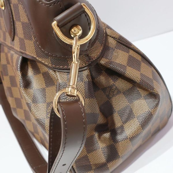 3 Louis Vuitton Trevi GM Damier Ebene Gold Hardware Brown Red