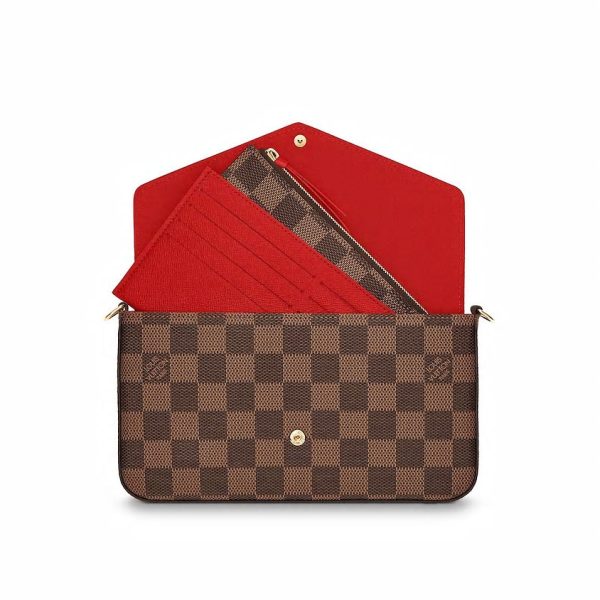 3 Louis Vuitton Pochette Felicie Damier Ebene Shoulder Bag