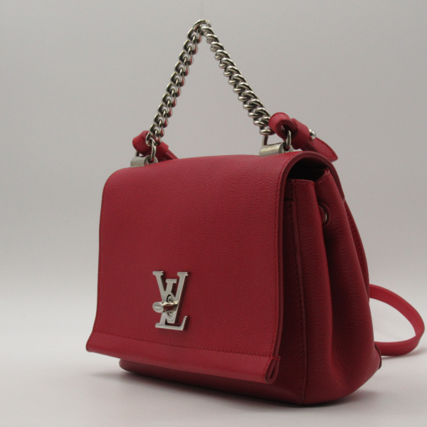 3 Louis Vuitton Lock Me BB 2way Shoulder Bag Red