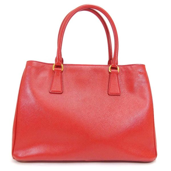 3 Prada 2 Way Tote Handbag Red Embossed Leather