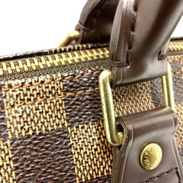 3 Louis Vuitton Speedy 25 Damier Ebene Handbag PVC Leather Brown