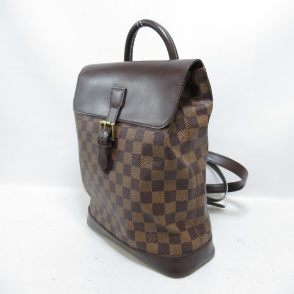 3 Louis Vuitton Soho Rucksack Backpack PVC Coated Canvas Damier Brown