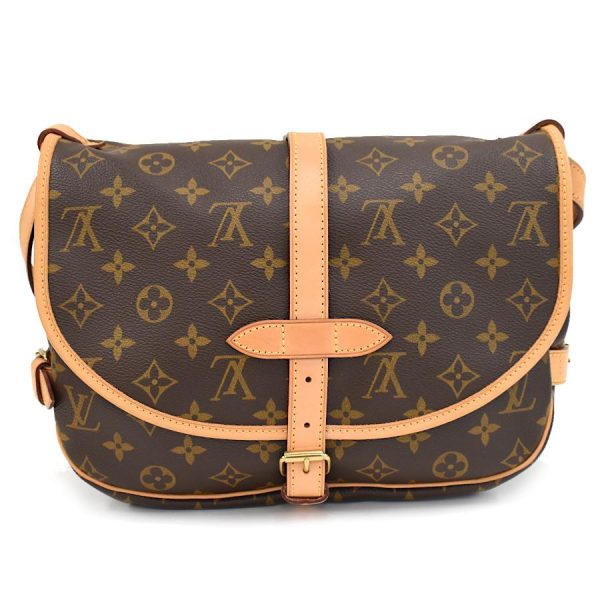 3 Louis Vuitton Saumur Messenger Shoulder Bag Monogram Brown