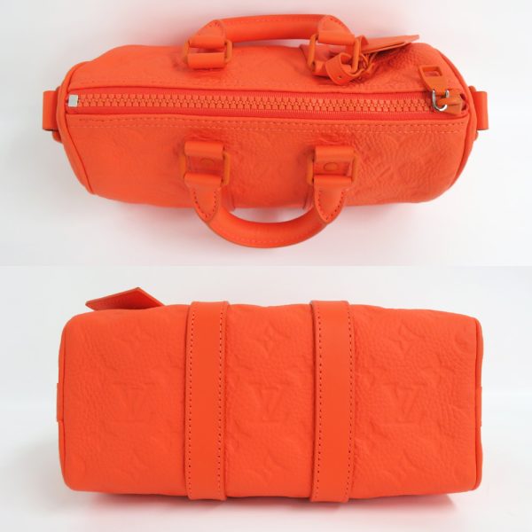 3 Louis Vuitton Keepall Bandouliere 25 Taurillon Monogram Volcano Orange Leather Shoulder Bag