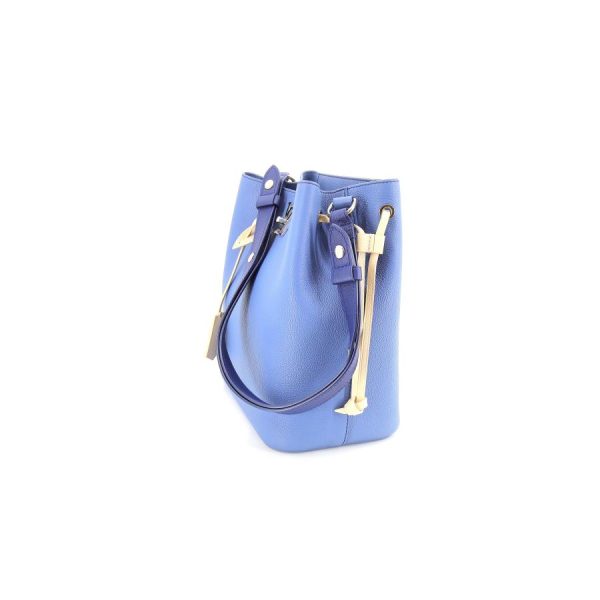 3 Louis Vuitton LockMe Bucket Shoulder Bag Taurillon Blue Jean