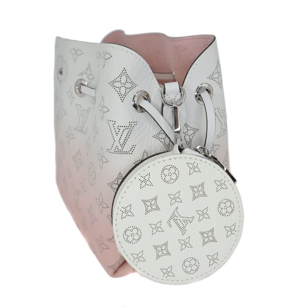 3 Louis Vuitton Bella Drawstring Mahina Light Pink Pastel White Silver Metal Fittings