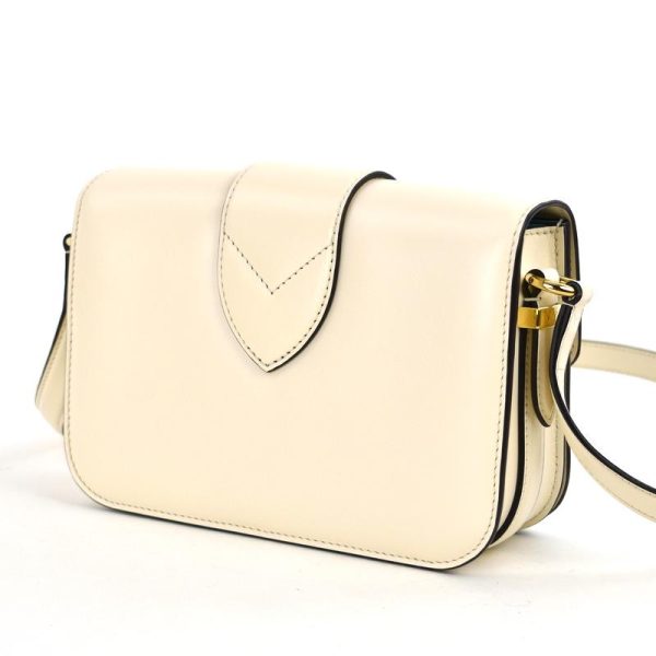 3 Louis Vuitton Ponneuf Shoulder Bag Crossbody Smooth Leather Claim White Beige