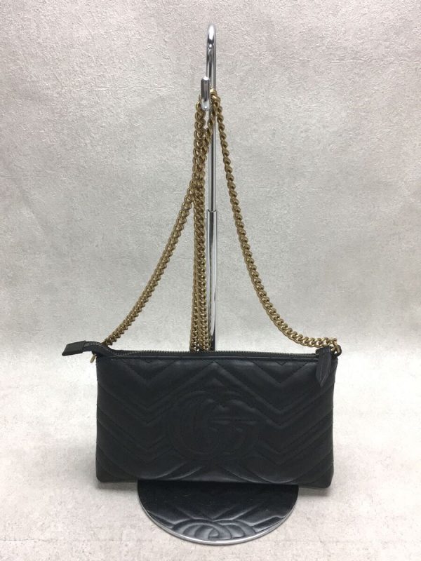 3 Gucci GG Marmont Quilting Bag Leather Black