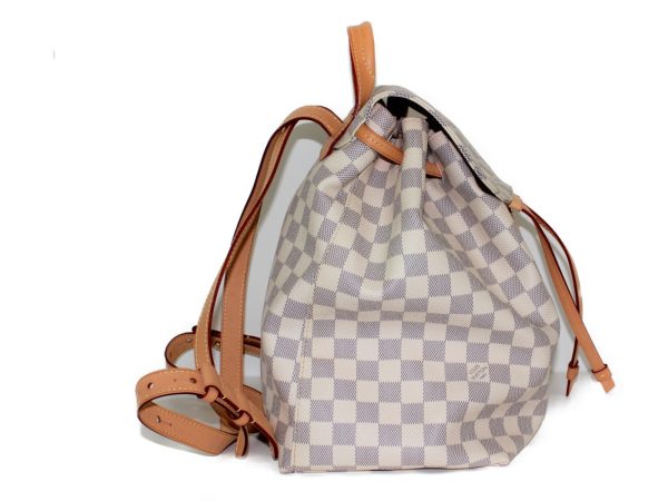 3 Louis Vuitton Speron Damier Azur White Gray Pink Rucksack Backpack