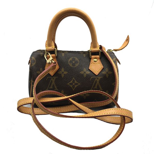 3 Louis Vuitton Mini Speedy Handbag PVC Coated Canvas Monogram Brown