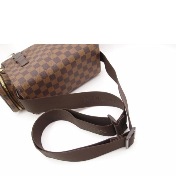 3 Louis Vuitton Shoulder Bag Diagonal Checkered Pattern Brown