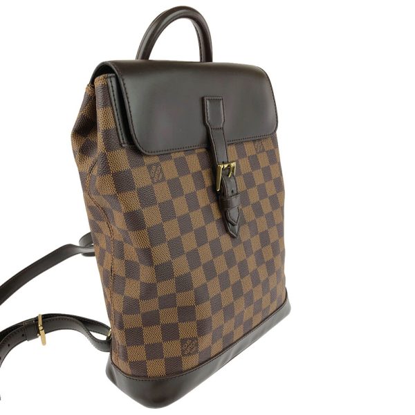 3 Louis Vuitton Damier Soho Rucksack Backpack Bag Brown