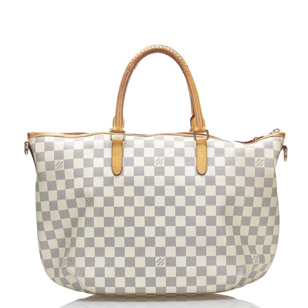 4 Louis Vuitton Damier Azur Riviera MM 2 Way Tote Bag Shoulder Bag White PVC Leather