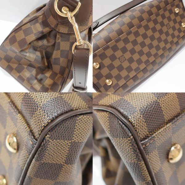 4 Louis Vuitton Trevi GM Damier Ebene Gold Hardware Brown Red