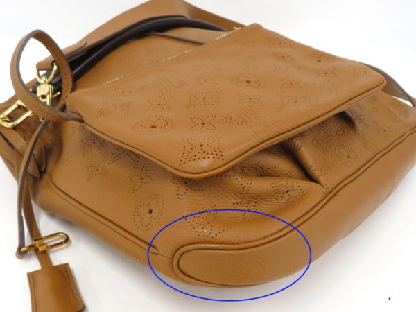4 Louis Vuitton Selene PM 2 Way Handbag Monogram Mahina Leather Caramel Brown
