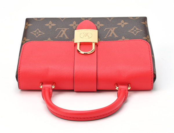 4 Louis Vuitton Monogram Locky BB Canvas Calf Leather Shoulder Bag Red