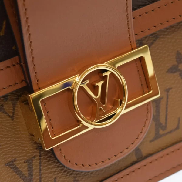 4 Louis Vuitton Dauphine MM Monogram Shoulder Bag Brown